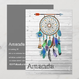 Indianischer Traumfänger-Geburtstagsfeier Einladung
