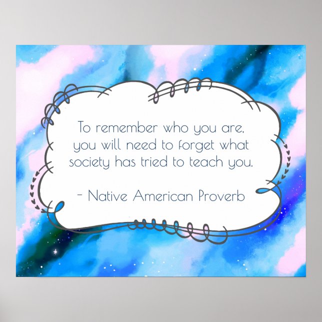 Indianisches amerikanisches Sprichwort Inspiration Poster (Vorne)