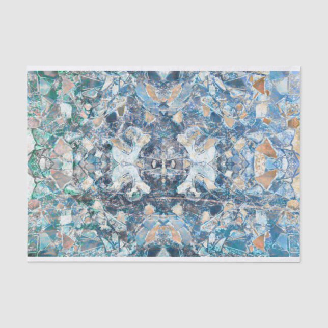 Indianisches amerikanisches Tribal Classic Blue Ta Seidenpapier (Vorderseite)