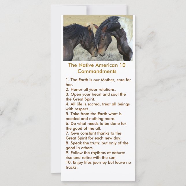 Indianisches Gedicht mit wilden Mustangs (Vorderseite)