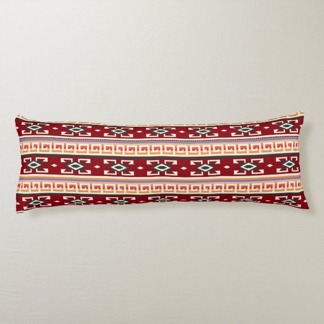 Indianisches geometrisches Muster Seitenschläferkissen (Rückseite)