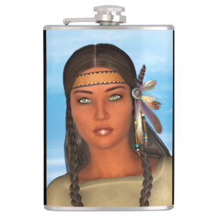 Indianisches Mädchen Flachmann