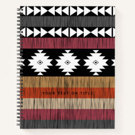 Indianisches Muster für farbenfrohe Linien Notizbuch