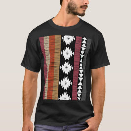Indianisches Muster für farbenfrohe Linien T-Shirt
