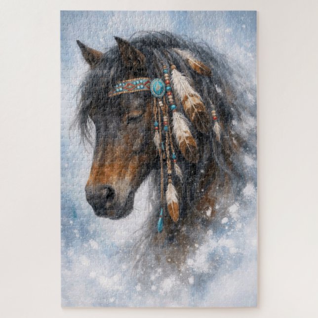 Indianisches Pferd - Puzzle (Vertikal)