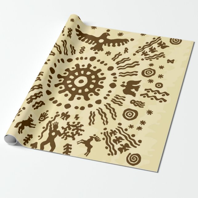 Indianisches Stamm-Ureinwohner-Ur-Ur-Ohrmuschel Geschenkpapier (Ungerollt)