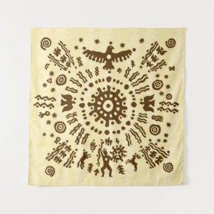 Indianisches Stamm-Ureinwohner-Ur-Ur-Ohrmuschel Wandteppich