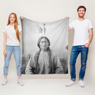 Indianisches Symbol: Lakota-Anführer Sitting Bull Fleecedecke