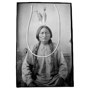 Indianisches Symbol: Lakota-Führer Sitting Bull Mittlere Geschenktüte