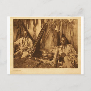 Indianisches Vintage-Porträt eines Ureinwohners Am Postkarte