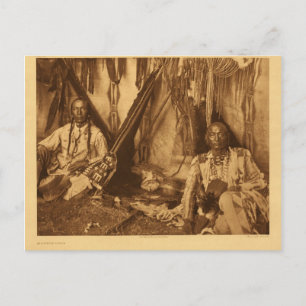 Indianisches Vintage-Porträt eines Ureinwohners Am Postkarte