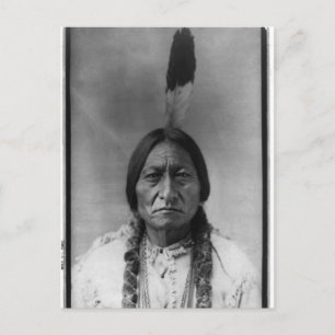 Indianisches Vintage-Porträt eines Ureinwohners Am Postkarte