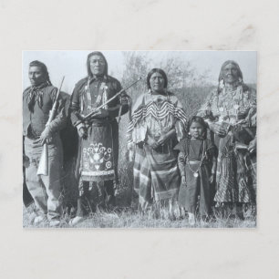 Indianisches Vintage-Porträt eines Ureinwohners Am Postkarte