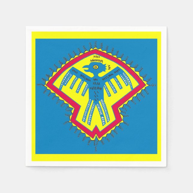 Indianisches Vogelsymbol Serviette (Vorderseite)
