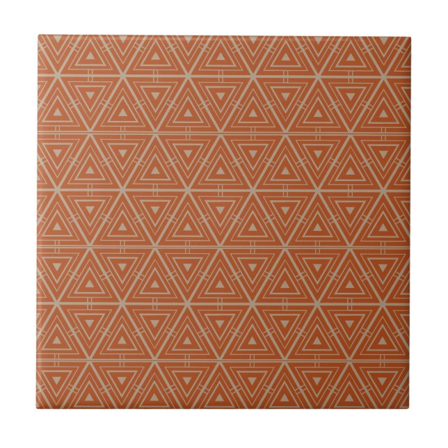 IndianRed geometrische Muster-Keramik-Fliesen Fliese (Vorderseite)