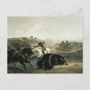 Indians Hunting the Bison, Plattform 31 from Band Postkarte