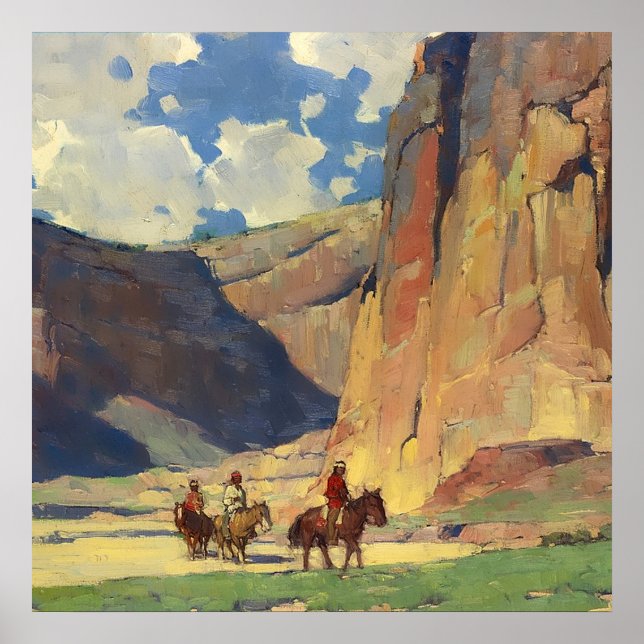 “IndiansThrough Canyon de Chelly” by Edgar Payne Poster (Vorne)