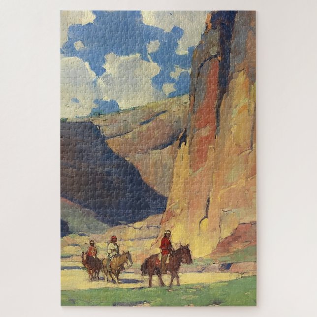 "IndiansThrough Canyon de Chelly" von Edgar Payne (Vertikal)