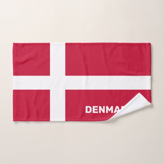 Indicateur Danemark du texte personnalisé (Serviette à main)