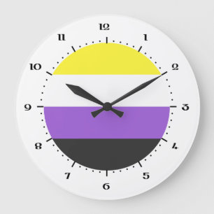 Indicateur de fierté non binaire Grande horloge