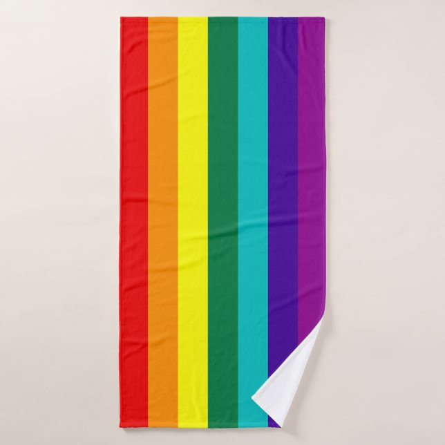 Indicateur de la fierté arc-en-ciel 7 bandes (Serviette de bain)