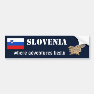 Indicateur Slovénie + Sticker pour pare-chocs