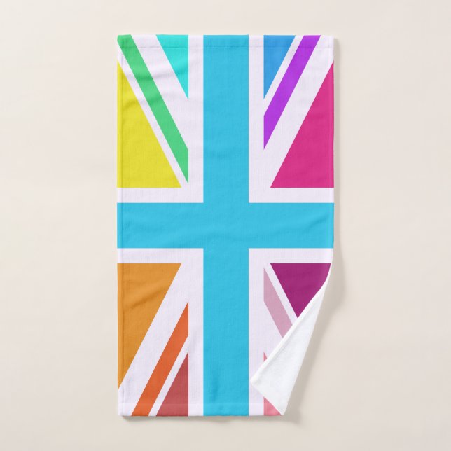 Indicateur/Union Jack multicolore (Serviette à main)