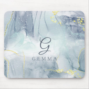 Indicolite Gold Glitzer Wasserfarbe individuell an Mousepad