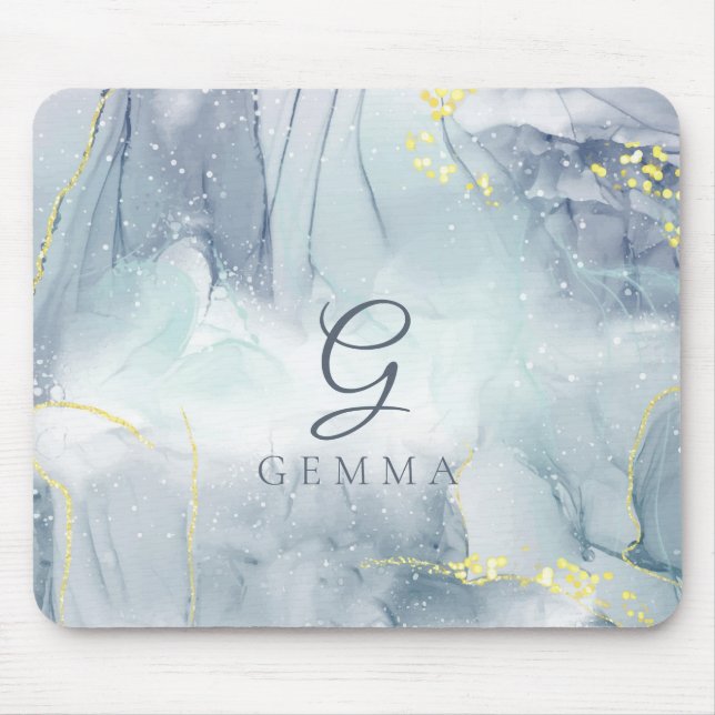 Indicolite Gold Glitzer Wasserfarbe individuell an Mousepad (Vorne)