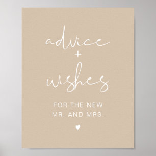 INDIE-Bohemian-Beige-Schild mit Ratschlägen und Wü Poster