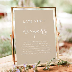 INDIE Bohemisch Beige Spate Night Diapers Game Poster