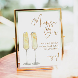 INDIE Bohemisch Terracotta Bridal Mimosa Bar Sign Poster