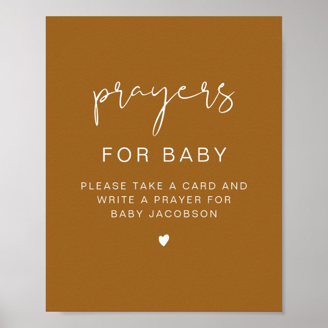 INDIE Boho Baby Shower Gebete für Baby-Signatur Poster (Vorne)
