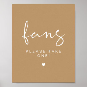 INDIE Boho Beige Bitte nehmen Sie ein Fan Wedding Poster