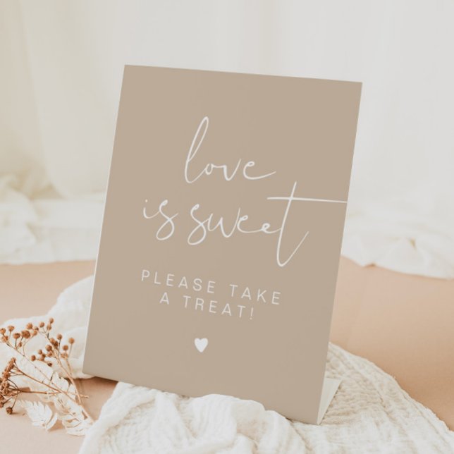 INDIE Boho Beige Cream Liebe ist süße Gunst Sockelschild (Von Creator hochgeladen)