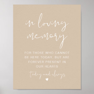 INDIE Boho Beige in Love Memory Sign Poster