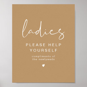 INDIE Boho Beige Ladys Badezimmer Toilettenartikel Poster