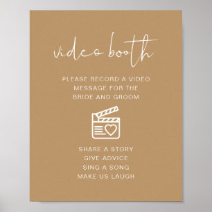 INDIE Boho Beige Moderne Hochzeitsvideokabine - St Poster