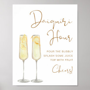 INDIE Boho Burnt Orange Braut-Cocktailstunde Daiqu Poster