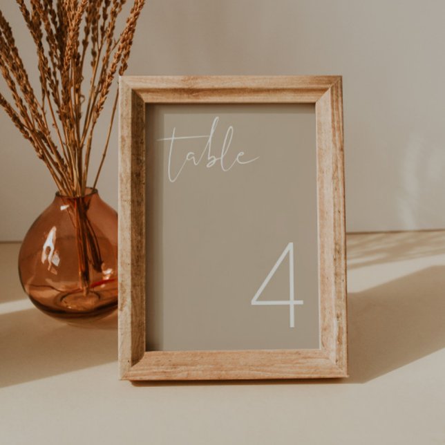 INDIE Boho Earth Taupe Numéro de table minimal (Créateur téléchargé)