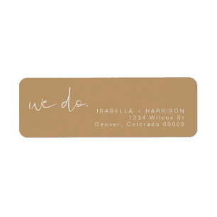 INDIE Boho Earth Toned Mariage Étiquette de retour