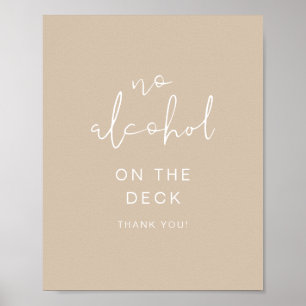 INDIE Boho Earth Tonge Beige No Alcohol Sign Poster