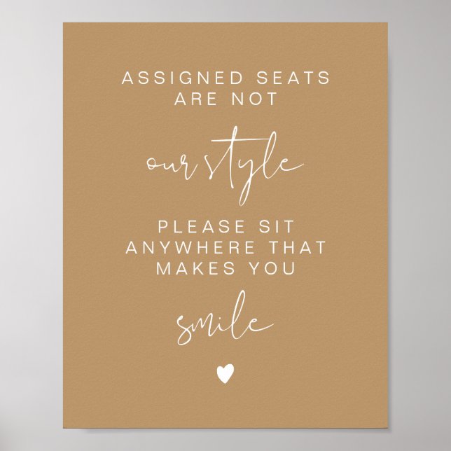 INDIE Boho Sit Anywhere No Assigned Seats Poster (Vorne)