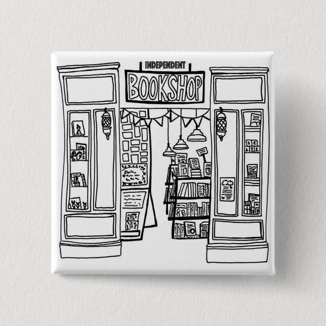 Indie Bookshop Square Abzeichen Button (Vorderseite)