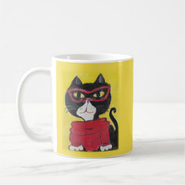 Indie Folk Art Turtleneck Cat Painting Fun Kaffeetasse