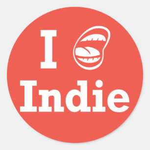 [☺] Indie I Runder Aufkleber