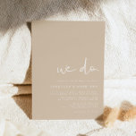 INDIE Modern Bohemisch Earth Tone Beige Wedding Einladung<br><div class="desc">Diese Hochzeitsinklusive bietet einen edlen,  handgeschriebenen Schriftart und modernes minimalistisches Design mit böhmisch-beige Taupe. Ändern Sie einfach die Farben und bearbeiten Sie *most*,  um den Bedürfnissen Ihrer Veranstaltung gerecht zu werden. Diese Einladung ist perfekt für Ihre zeitgenössische,  industrielle oder böhmische Hochzeitsfeier.</div>