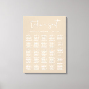 INDIE Moderne Bohemian Beige Alphabetische Sitzord Leinwanddruck