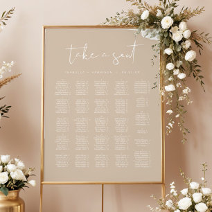 INDIE Moderne Bohemische Beige Alphabetische Sitzg Leinwanddruck