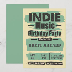 Indie Music Birthday Party Einladung